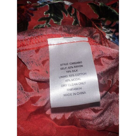 Johnny Was Bias Dress Bobcat Forest Silk Blend Red Floral Maxi XXL  $575 NWT - Picture 8 of 8